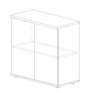Офисная мебель Смарт Шкаф низкий закрытый СМШ-28Д Тип1 Кронберг/Белый 792x380x836