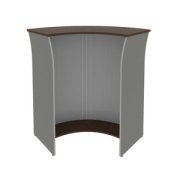Ресепшн Riva Стойка угловая А.РС-5.5 ролета Венге Цаво/Металлик 950х950х1150
