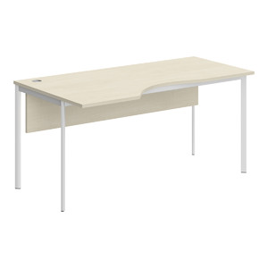 Офисная мебель Имаго-С Стол эргономичный левый с фронтальной панелью СА-1SD(L) Клен/Белый 1600х900х755