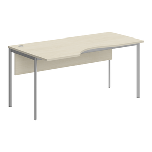 Офисная мебель Имаго-С Стол эргономичный левый с фронтальной панелью СА-1SD(L) Клен/Алюминий 1600х900х755
