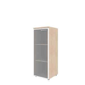 Офисная мебель Xten Шкаф колонка со стеклянной дверью в алюминиевой раме левый XMC 42.7(L) Бук Тиара 432x432x1190