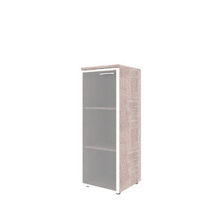 Офисная мебель Xten Шкаф колонка со стеклянной дверью в алюминиевой раме левый XMC 42.7(L) Дуб Сонома 432x432x1190