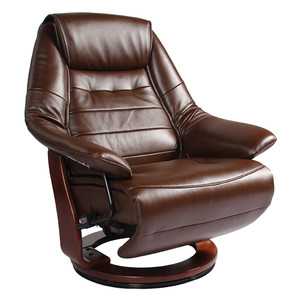 Кресло-реклайнер RELAX CONCORD 4073WD-011-029 Кожа шоколадно- коричневая КМ010/Орех-029