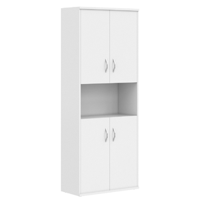 Офисная мебель Имаго Шкаф с двумя комплектами глухих малых дверей СТ-1.5 Белый 770х365х1975