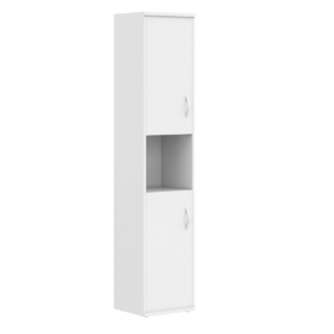 Офисная мебель Имаго Шкаф колонка с комплектом глухих малых дверей СУ-1.5(L) Белый 403х365х1975