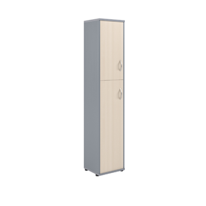 Офисная мебель Имаго Шкаф колонка с глухой малой и средней дверьми СУ-1.8(L) Клен/Металлик 403х365х1975