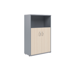 Офисная мебель Имаго Шкаф с глухими малыми дверьми СТ-2.1 Клен/Металлик 770х365х1200