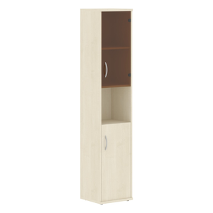 Офисная мебель Имаго Шкаф колонка с малой глухой и стеклянной дверьми СУ-1.4(R) Клен 403х365х1975