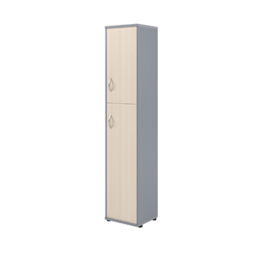 Офисная мебель Имаго Шкаф колонка с глухой малой и средней дверьми СУ-1.8(R) Клен/Металлик 403х365х1975