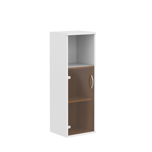 Офисная мебель Имаго Шкаф колонка с малой стеклянной дверью СУ-2.2(L) Белый 403х365х1200