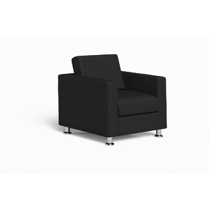 Кресло мягкое Chairman СИМПЛ Экокожа Euroline 9100 (Черная) 820х830х830