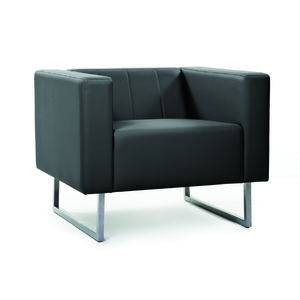 Кресло для отдыха Chairman ВЕНТА Экокожа Euroline 9100 (Черный) 850х750х780