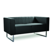 Диван двухместный Chairman ВЕНТА Экокожа Euroline 9100 (Черная) 1440х750х780