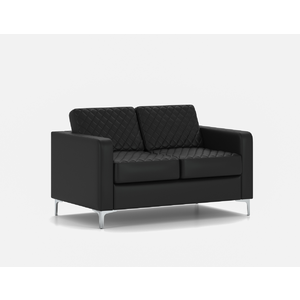 Диван двухместный Chairman АКТИВ Экокожа Euroline 9100 (Черная) 1360х830х830