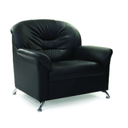 Кресло мягкое Chairman ПАРМ Экокожа Euroline 9100 (Черная) 950х900х910