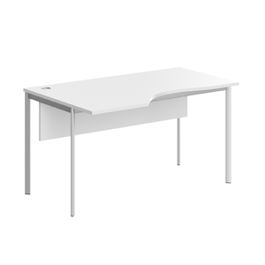 Офисная мебель Имаго-С Стол эргономичный левый с фронтальной панелью СА-2SD(L) Белый/Алюминий 1400х900х755