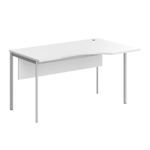 Офисная мебель Имаго-С Стол эргономичный правый с фронтальной панелью СА-2SD(R) Белый/Алюминий 1400х900х755