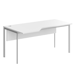 Офисная мебель Имаго-С Стол эргономичный левый с фронтальной панелью СА-1SD(L) Белый/Алюминий 1600х900х755