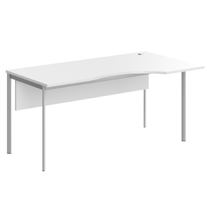 Офисная мебель Имаго-С Стол эргономичный правый с фронтальной панелью СА-1SD(R) Белый/Алюминий 1600х900х755