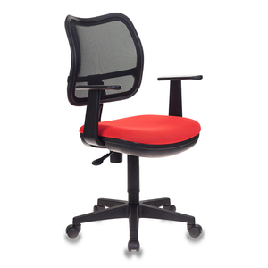 Офисное кресло Бюрократ CH-797AXSN Сидение ткань 26-22 красная/спинка сетка TW-01 черная