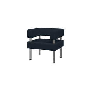 Кресло мягкое БИЗНЕС Bu1-2 Экокожа Ecotex 3001 (черная) 770х620х770