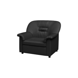 Кресло мягкое раскладное ПРЕМЬЕР P1-r Экокожа Ecotex 3001 (черная) 1200х900х900