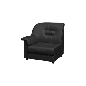 Модуль одноместный правый ПРЕМЬЕР P1R Экокожа Ecotex 3001 (черная) 800х900х900