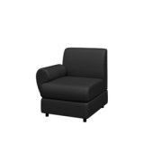 Модуль одноместный правый МАТРИКС M1R-1 Экокожа Ecotex 3001 (черная) 760х800х855