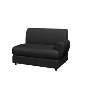 Модуль двухместный левый МАТРИКС M2L-1 Экокожа Ecotex 3001 (черная) 1280х800х855