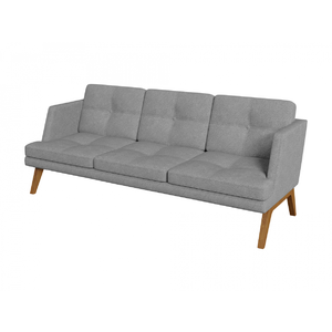 Диван трехместный Беверли Bev3-2 Ткань рогожка Kiton 06 (серая) 2050х850х850