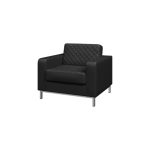 Кресло мягкое БЕНТЛИ Ben1-2 Экокожа Ecotex 3001 (черная) 950х840х825