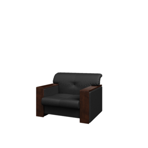 Кресло мягкое БОССО B1 Экокожа Ecotex 3001 (черная) 1000х900х820