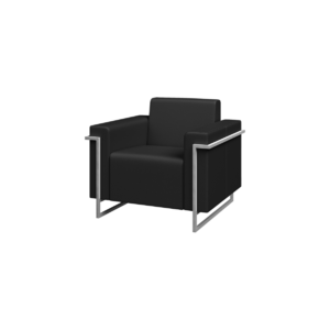 Кресло мягкое ДАКАР Dk1 Экокожа Ecotex 3001 (черная) 920х780х780