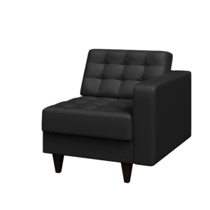 Модуль одноместный левый КОСМО Kos1L Экокожа Ecotex 3001 (черная) 800х870х820