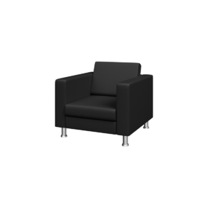 Кресло мягкое ОФИС O1 Экокожа Ecotex 3001 (черная) 860х830х760