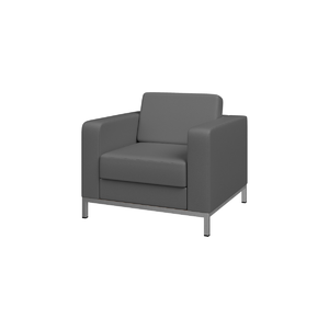 Кресло мягкое РУУМ Ru1-2 Экокожа Ecotex 3001 (черная) 930х850х820