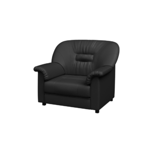 Кресло мягкое ПРЕМЬЕР P1-2 Экокожа Ecotex 3001 (черная) 940х900х900