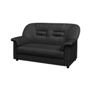 Диван двухместный ПРЕМЬЕР P2-2 Экокожа Ecotex 3001 (черная) 1540х900х900
