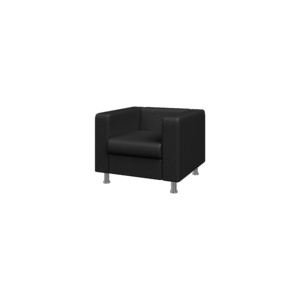 Кресло мягкое АЛЕКТО ALE1 Экокожа Ecotex 3001 (черная) 920х830х700
