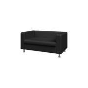 Диван двухместный АЛЕКТО ALE2 Экокожа Ecotex 3001 (черная) 1470х830х700
