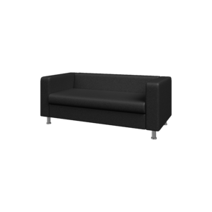 Диван трехместный АЛЕКТО ALE3 Экокожа Ecotex 3001 (черная) 1760х830х700