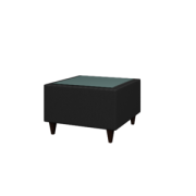 Журнальный стол КОСМО Kos-T2 Экокожа Ecotex 3001 (черная) 830х830х540