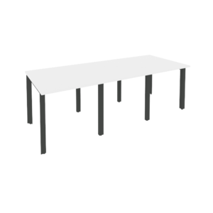 Офисная мебель Onix Стол переговорный (3 столешницы) O.MP-PRG-3.0 Белый бриллиант/Антрацит 2340x980x750