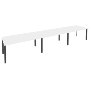 Офисная мебель Onix Стол переговорный (3 столешницы) O.MP-PRG-3.4 Белый бриллиант/Антрацит 4740x980x750