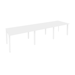 Офисная мебель Onix Стол переговорный (3 столешницы) O.MP-PRG-3.2 Белый бриллиант/Белый 3540x980x750