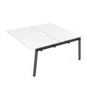 Офисная мебель Arredo Стол системы Бенч, сдвоенный, на 2 рабочих места - средний 10БДСВ.264 Белый премиум/Графит 1600x1235x750