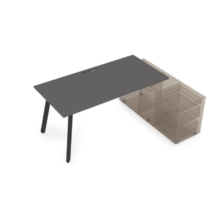 Офисная мебель Арредо (Arredo) Стол с тумбой опорной 10СТО.085 Графит/Черный 1800x800x750