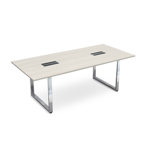 Кабинет руководителя Gloss line Стол переговорный НСП-О.939 Ivory/Металл глянец 2200x1000x750