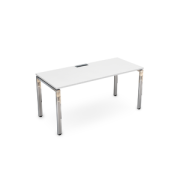 Кабинет руководителя Gloss line Стол рабочий, прямолинейный НСР-П.008.1 Белый премиум/Металл глянец 1200x800x750