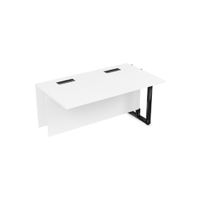 Офисная мебель Summit Стол прямой бенч, средний модуль 16СПС.192 Белый премиум/Черный глянец 1200х900х750